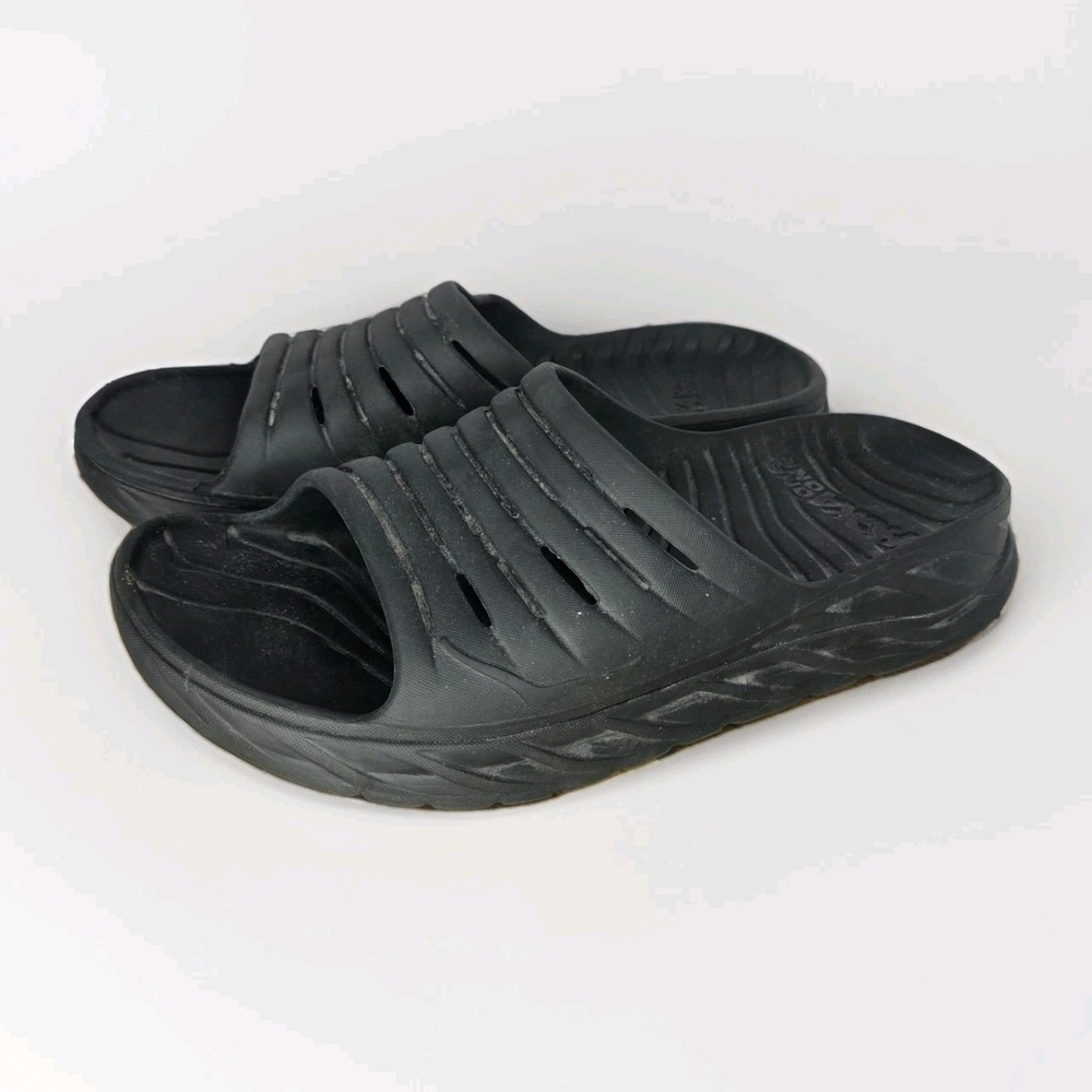 Hoka One One Ora Recovery Slides Mens Size 12 Black Slip On Comfort Sandals